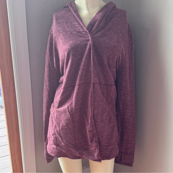 Lululemon maroon hoodie button closure size 4 - Picture 2 of 16
